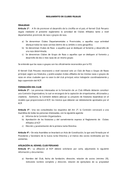 REGLAMENTO DE CLUBES FILIALES FINALIDAD Artículo 1º.