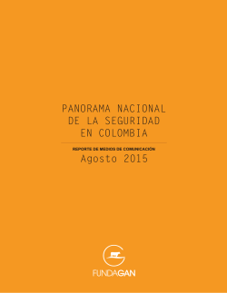 PANORAMA NACIONAL DE LA SEGURIDAD EN COLOMBIA