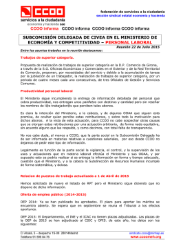 nota informativa - Sección Sindical Estatal CCOOMEH