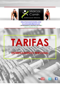 TARIFAS Y FUNCIONAMIENTO - Entrenador Personal Madrid