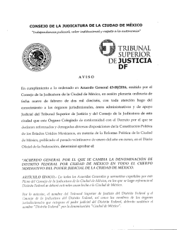 Acuerdo General 43-08/2016 - Poder Judicial del Distrito Federal