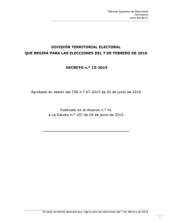 División territorial electoral que regirá para las elecciones del 7