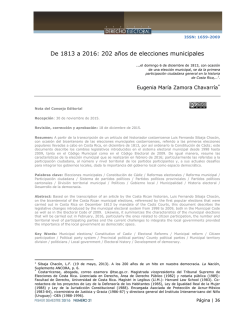 De 1813 a 2016: 202 años de elecciones municipales