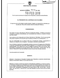 Decreto No. 0202 de 2016