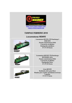 TARIFAS FEBRERO 2016 Locomotoras RENFE