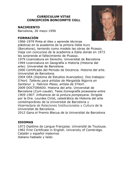 CURRICULUM VITAE CONCEPCIÓN BONCOMPTE COLL