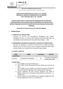 Descargar Convocatoria... - ugel nº 09