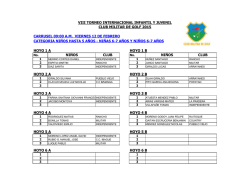 HORARIOS de SALIDA - Viernes 12 de febrero