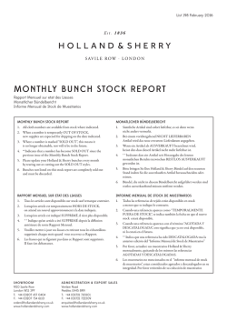 monthly bunch stock report