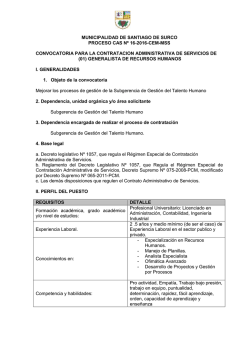 municipalidad de santiago de surco proceso cas nº 16-2016