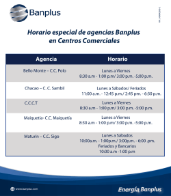 Horario especial de agencias Banplus en Centros