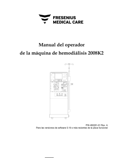 Manual del operador de la m&aacute;quina de hemodi&aacute;lisis 2008K2