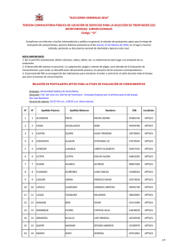 “elecciones generales 2016” tercera convocatoria pública de