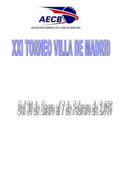 Memoria XXI Torneo Villa de Madrid