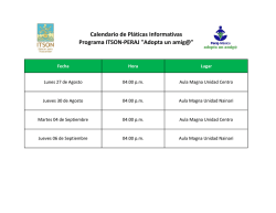 Calendario de Pláticas Informativas Programa ITSON