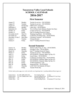 2016-2017 Calendar