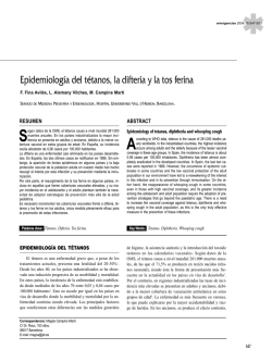 Epidemiología del tétanos, la difteria y la tos ferina