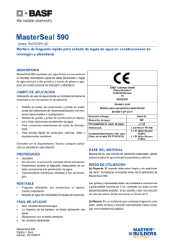MasterSeal 590 - BASF Construction Chemicals Españ