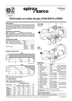 Eliminador en redes de gas CA44 DN15 a DN25