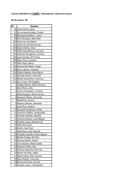 Lista de admitidos en inglés ordenada por número de sorteo Nº de