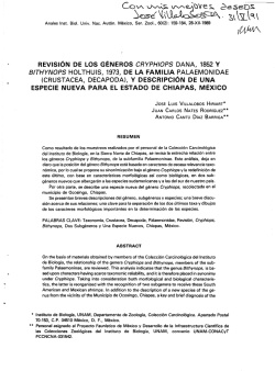 revisión de los géneros cryphiops dana, 1852 y bithynops holthuis