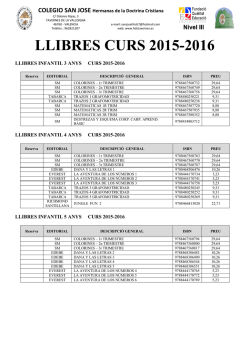 LLIBRES LLIBRES CURS 2015- -2016