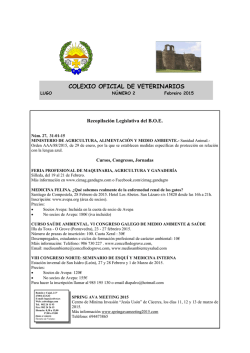 Boletín nº 2 Febrero 2015 - Ilustre Colegio de Veterinarios de Lugo