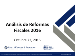Análisis de Reformas Fiscales 2016