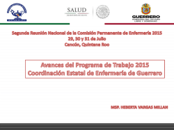 Avances del Programa de Trabajo 2015 Coordinación Estatal de