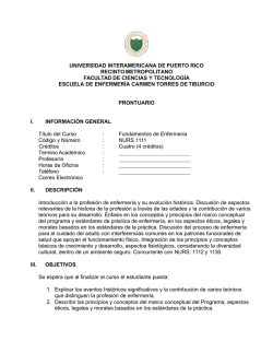NURS 1111 Fundamentos de Enfermería