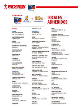 LOCALES ADHERIDOS - Mendoza