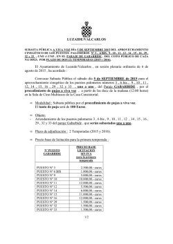 anuncio tablón subasta pública a viva voz 5 sept. 2015