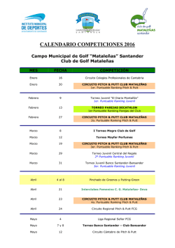 CALENDARIO COMPETICIONES 2016