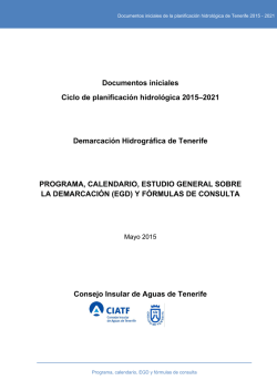 PHT. Documentos iniciales del 2ª ciclo de planificación