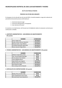 Acta de resultados - PROCESO CAS Nº 009-2015