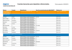 Cuentas bancarias para depósitos referenciados.