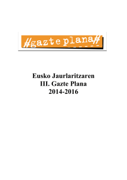 Eusko Jaurlaritzaren III. Gazte Plana 2014-2016