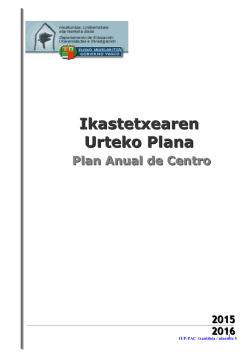 Ikastetxearen urteko plana 2015-2016