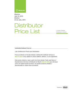 Distributor Price List