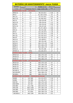 BATERÍAS SIN MANTENIMIENTO marca YUASA
