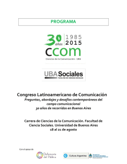 Programa - Ciencias de la Comunicaci&oacute;n