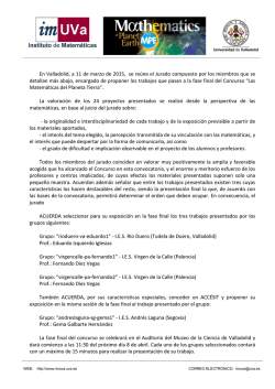 En Valladolid, a 11 de marzo de 2015, se reúne el Jurado