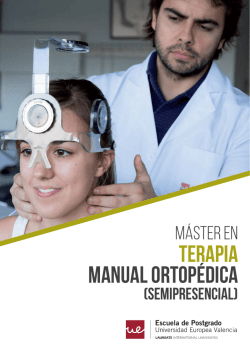 Terapia Manual Ortopédica - Ilustre Colegio Oficial de