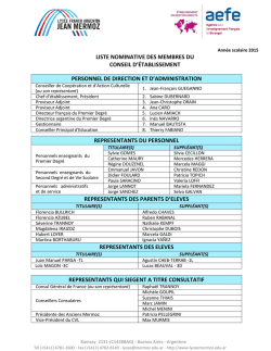 liste nominative des membres du conseil d`établissement personnel