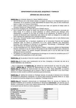Síntesis 01 de Septiembre de 2015