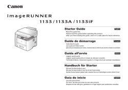 iR1133 Series Starter Guide