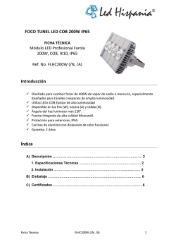 Introducción Índice FOCO TUNEL LED COB 200W IP65