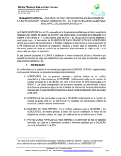 Clínica Montería S.A. en Intervención REGLAMENTO GENERAL