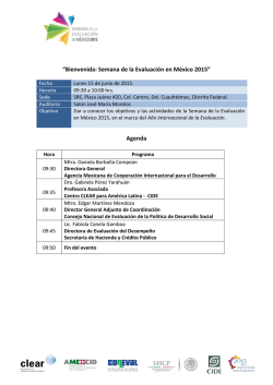 Agenda Semana de la Evaluación Lunes Actualizada
