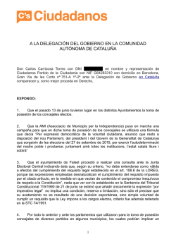 un escrito ante la Delegación del Gobierno en Cataluña